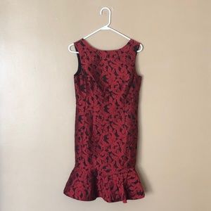 Ann Taylor Red and Black Dress